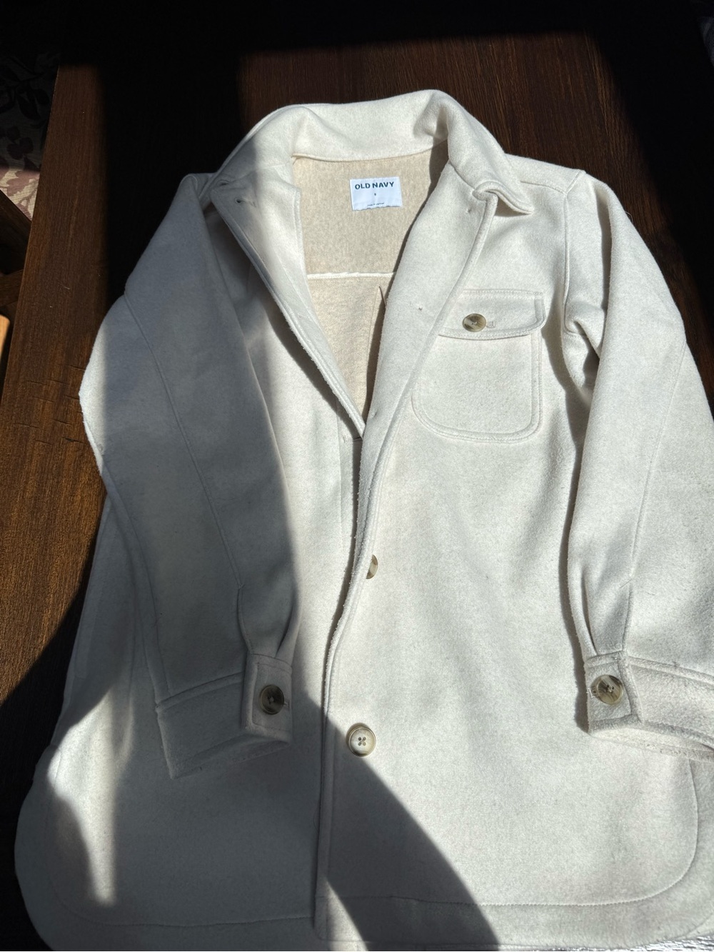Old Navy Cream Button-Front Shacket